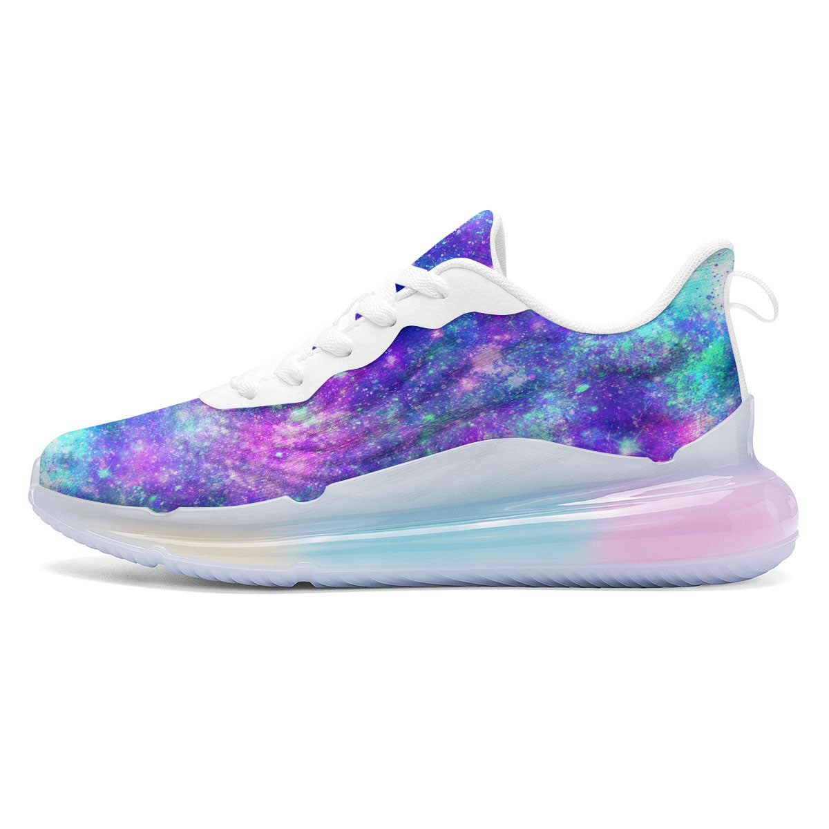 Galaxy Space Purple Turquoise Print Running Sneakers-grizzshop