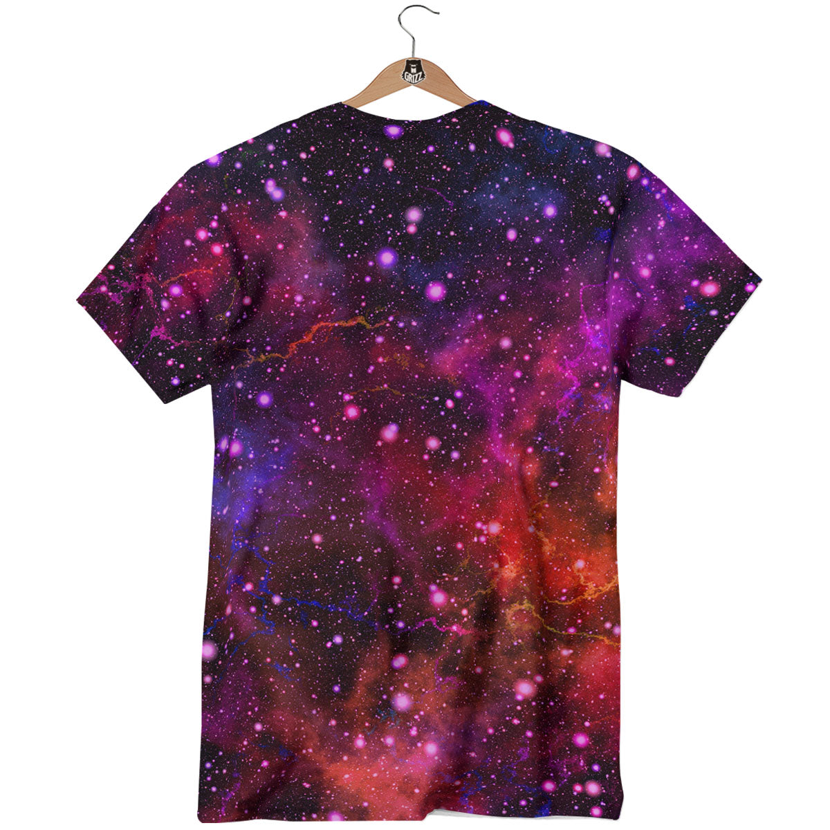 Galaxy Space Red Purple Nebula Print T-Shirt-grizzshop