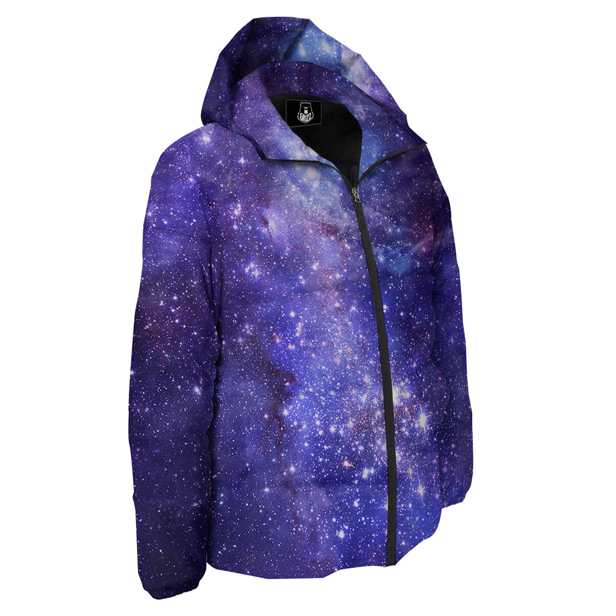 Galaxy Space Starfield Nebula Print Down Jacket-grizzshop