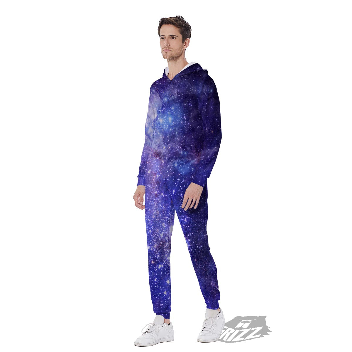Galaxy Space Starfield Nebula Print Men's Jumpsuit-grizzshop