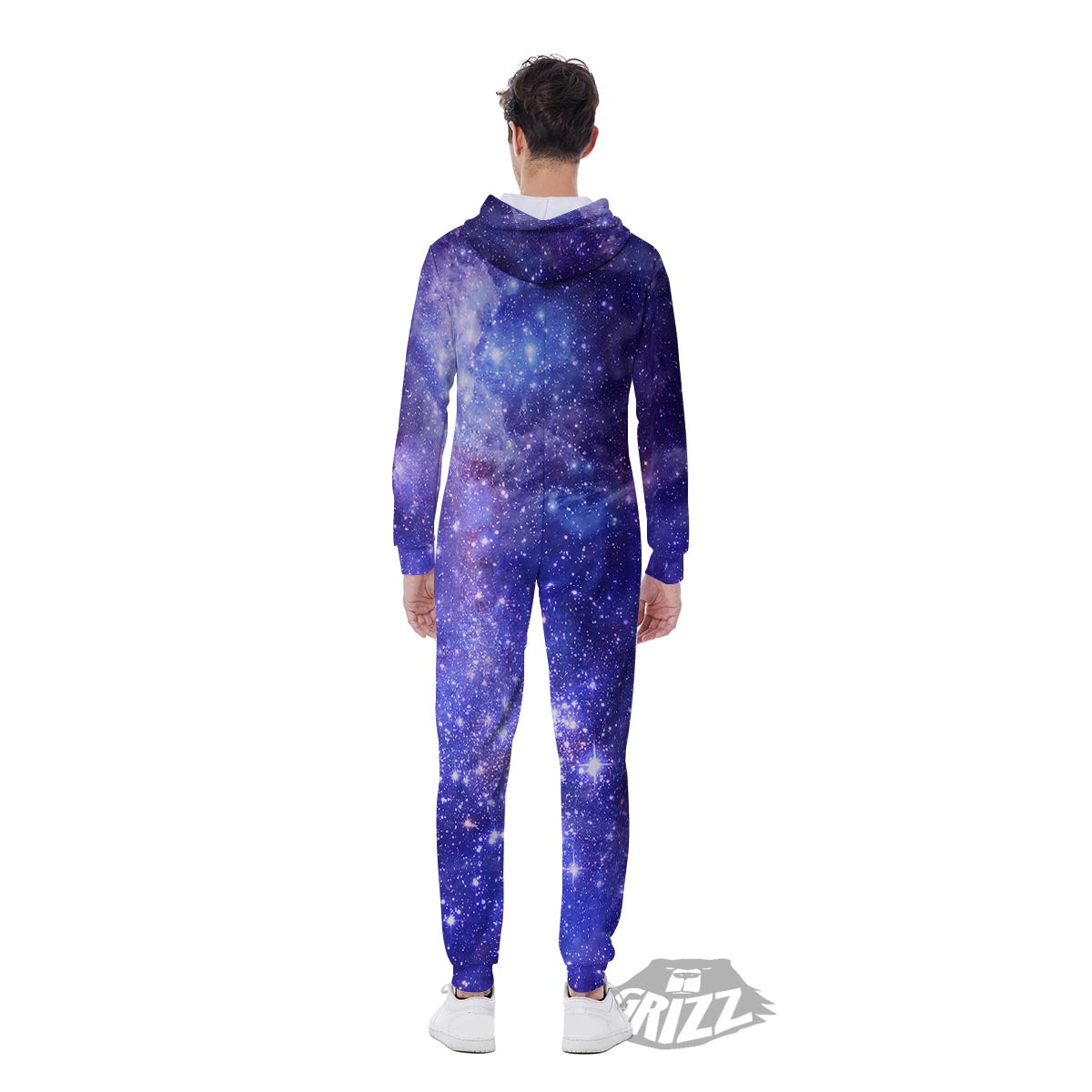Galaxy Space Starfield Nebula Print Men's Jumpsuit-grizzshop