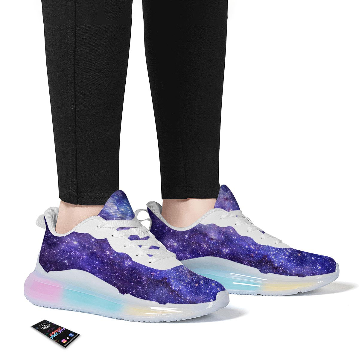 Galaxy Space Starfield Nebula Print Running Sneakers-grizzshop