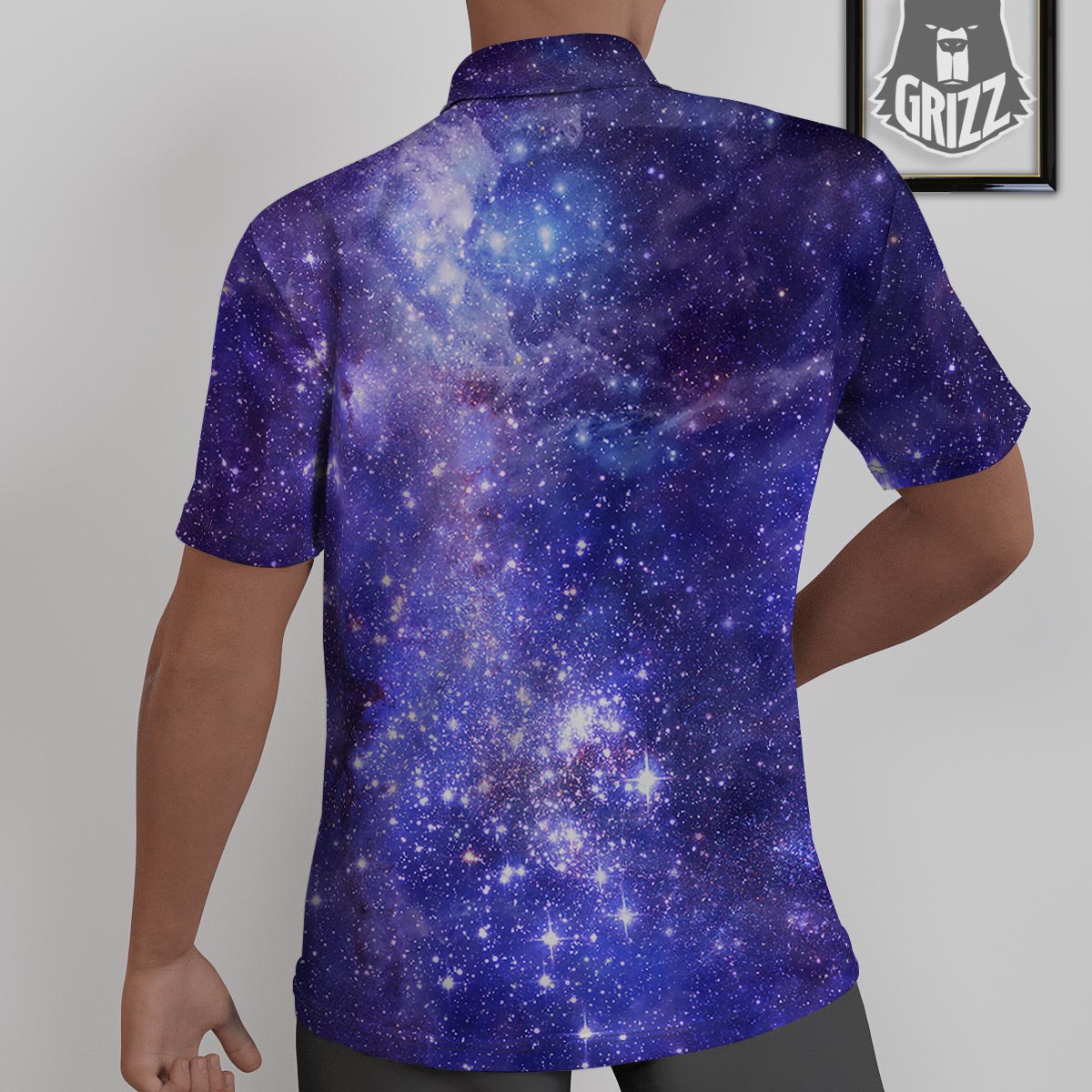 Galaxy Space Starfield Nebula Print Untucked Shirts-grizzshop