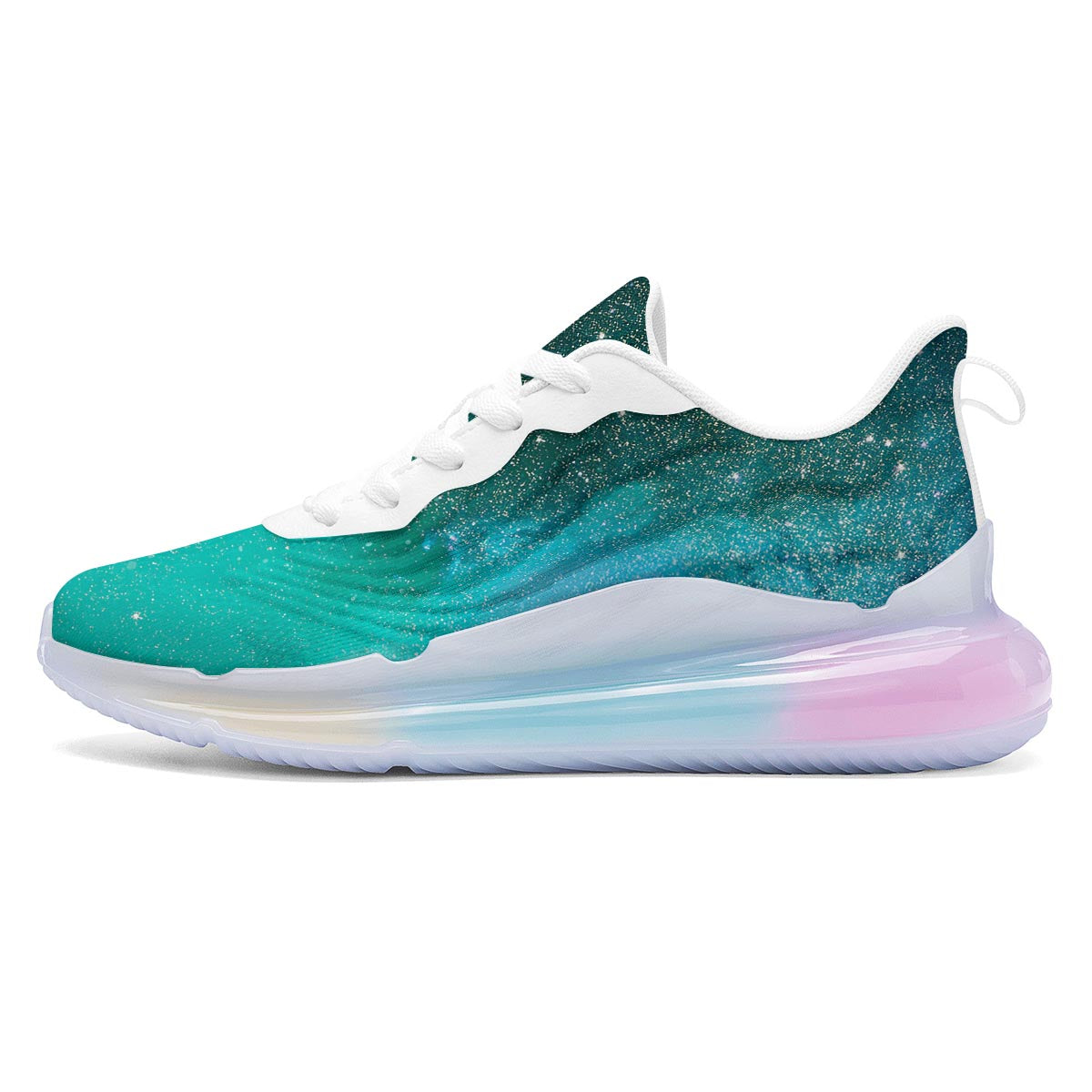Galaxy Space Teal Stardust Print Running Sneakers-grizzshop