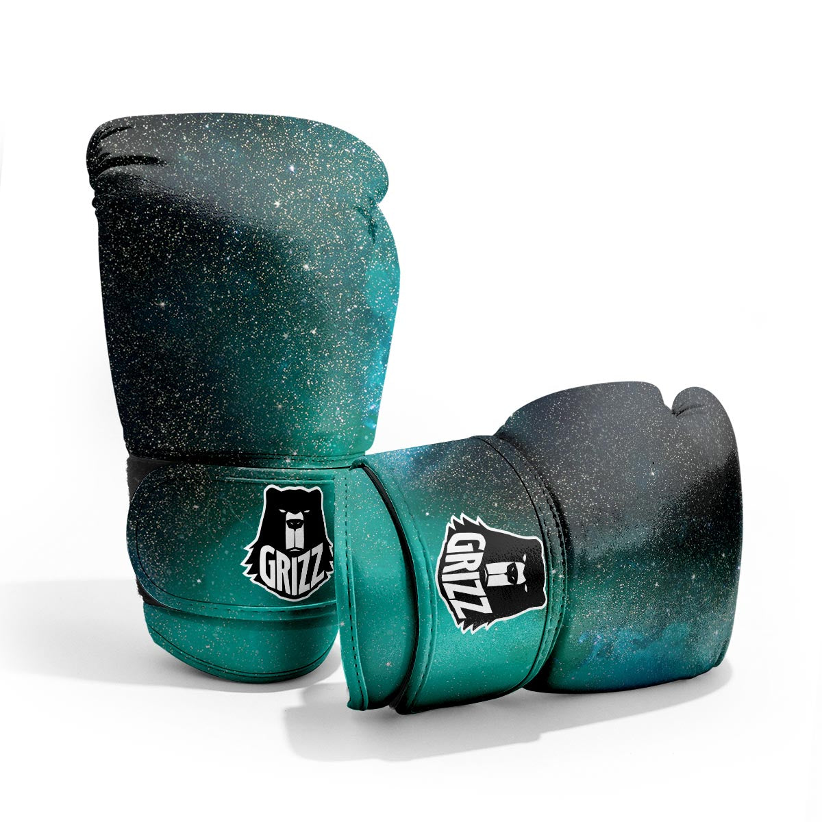 Galaxy Space Teal Stardust Print Pro Boxing Glove
