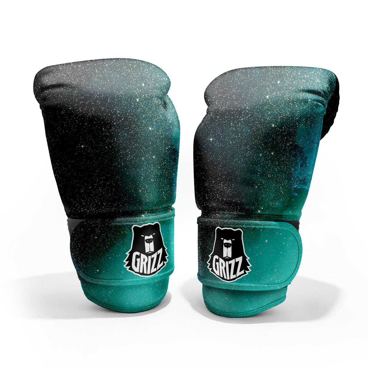 Galaxy Space Teal Stardust Print Pro Boxing Glove