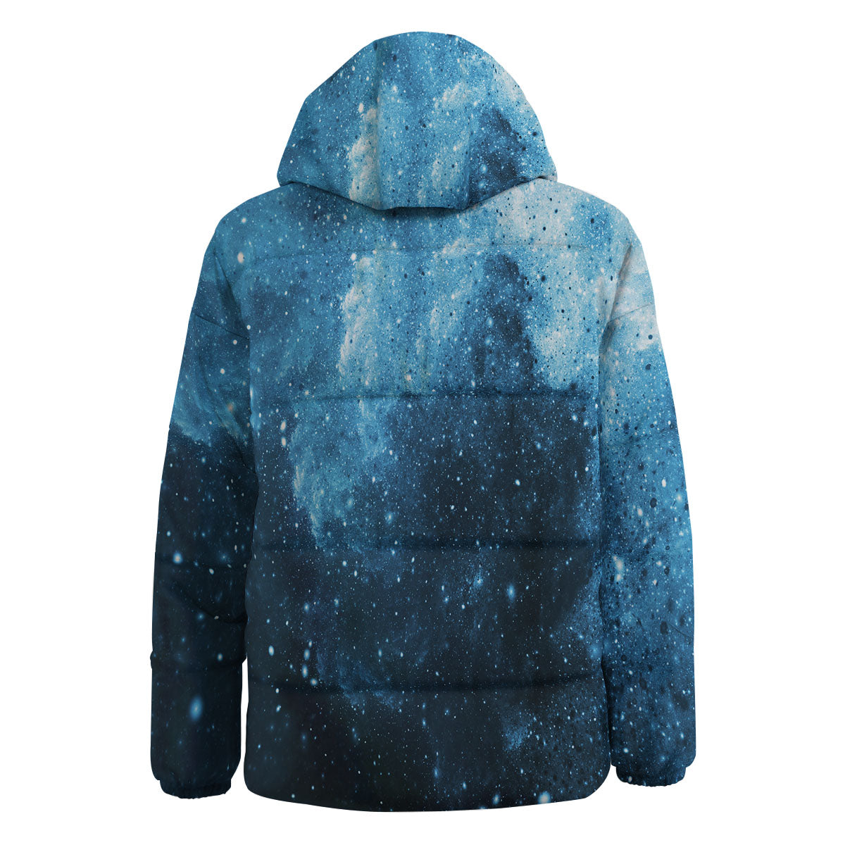 Galaxy Space White Cloud Print Down Jacket-grizzshop