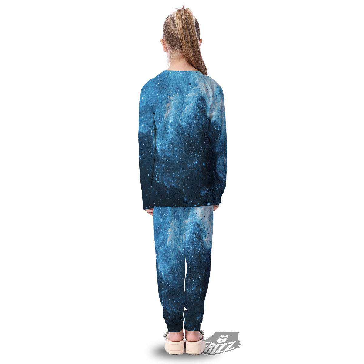 Galaxy Space White Cloud Print Kid's Pajamas-grizzshop