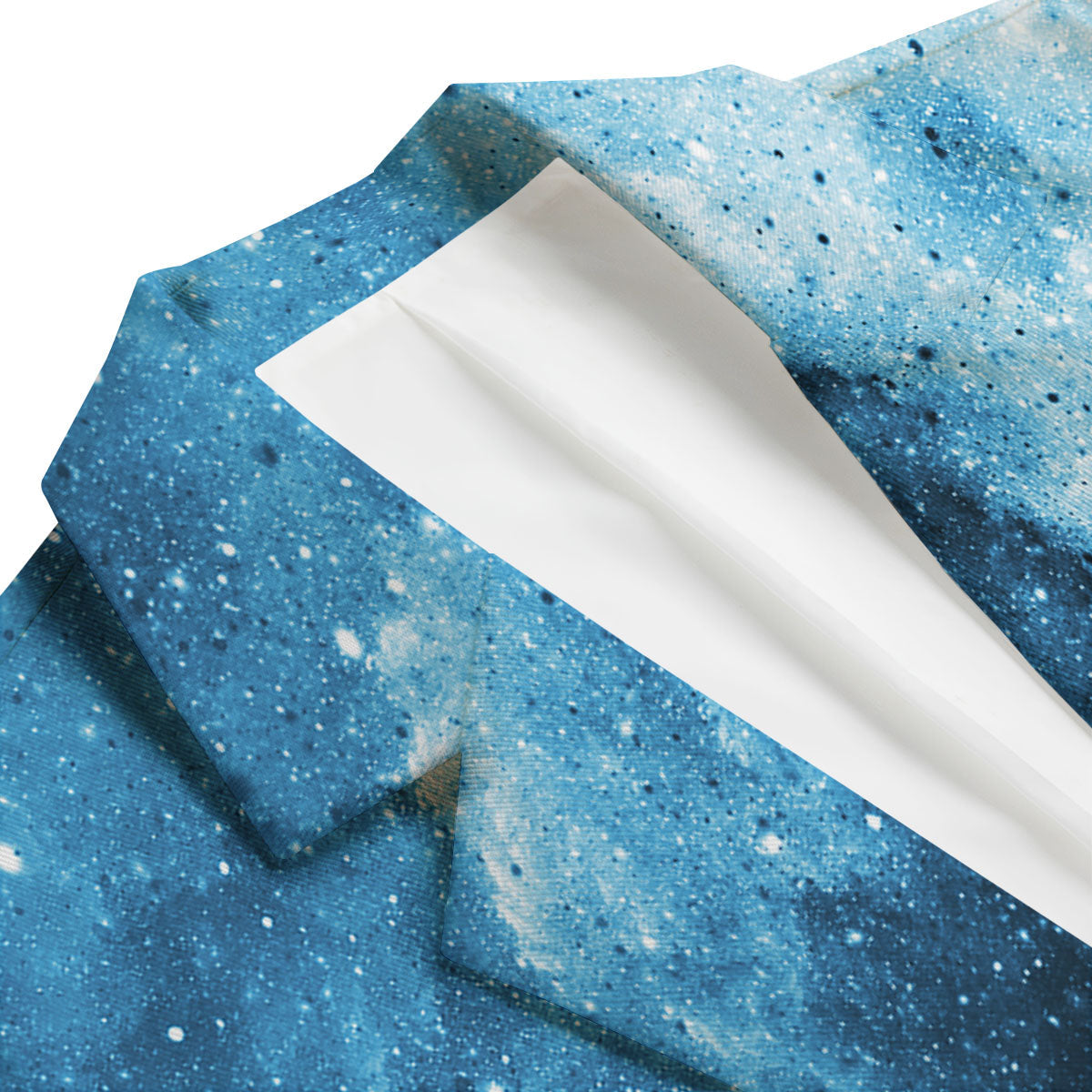 Galaxy Space White Cloud Print Men's Blazer-grizzshop