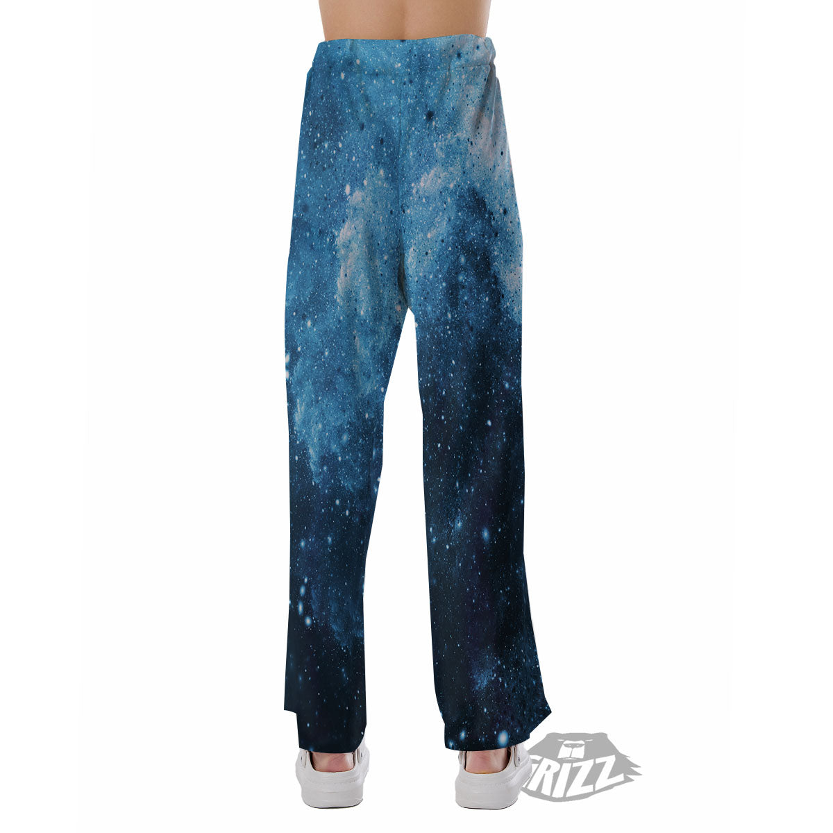 Galaxy Space White Cloud Print Pajama Pants-grizzshop