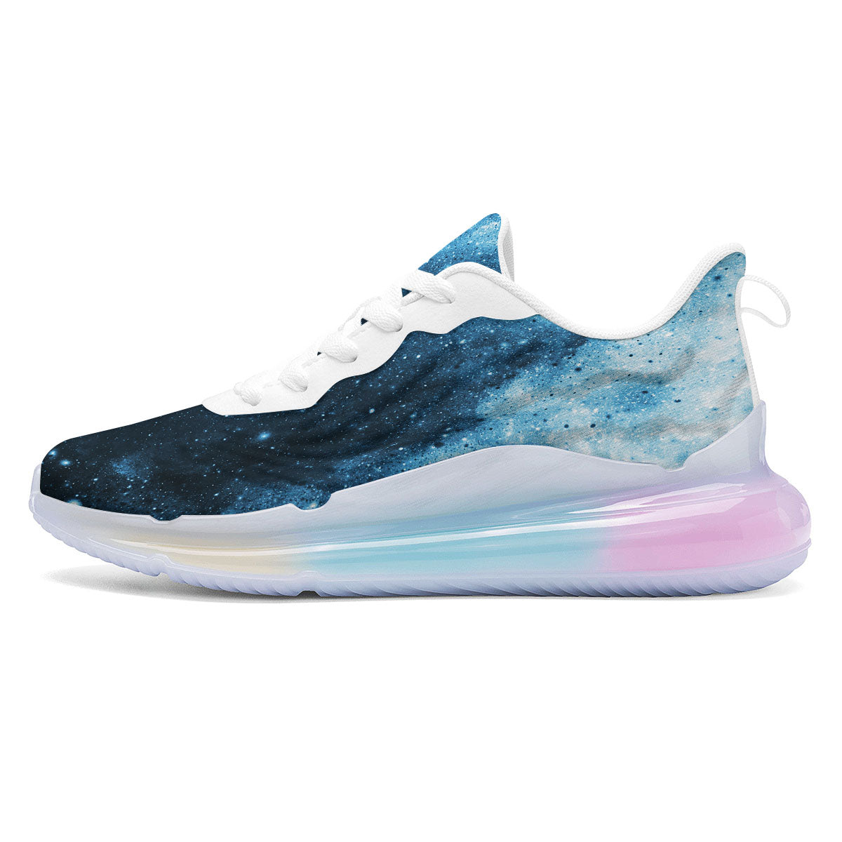Galaxy Space White Cloud Print Running Sneakers-grizzshop