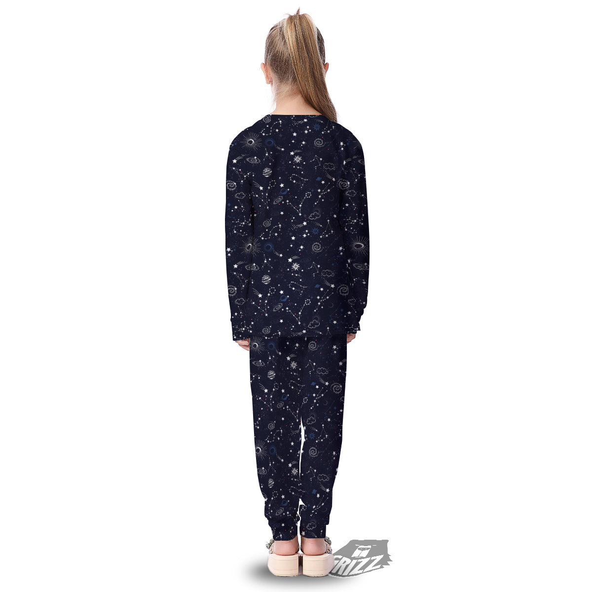 Galaxy Space Zodiac Star Signs Print Kid's Pajamas-grizzshop