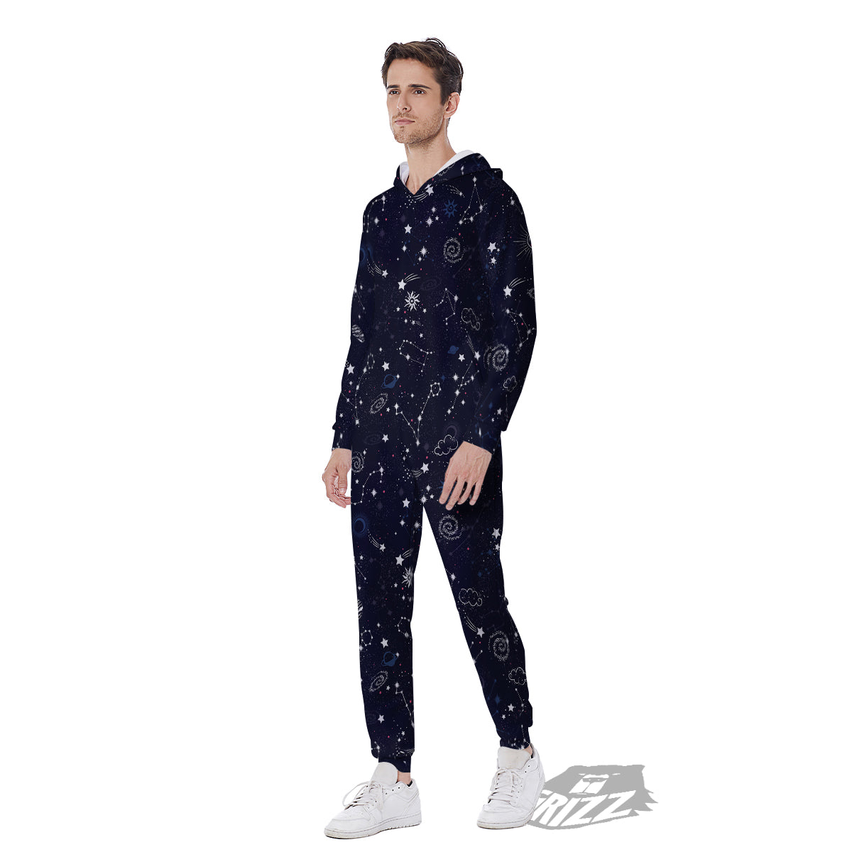 Galaxy Space Zodiac Star Signs Print Men's Jumpsuit-grizzshop