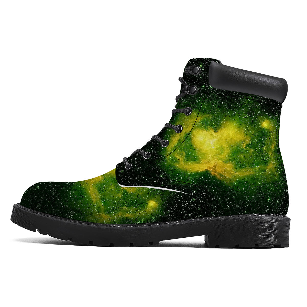 Galaxy Sparkle Green Print Boots-grizzshop