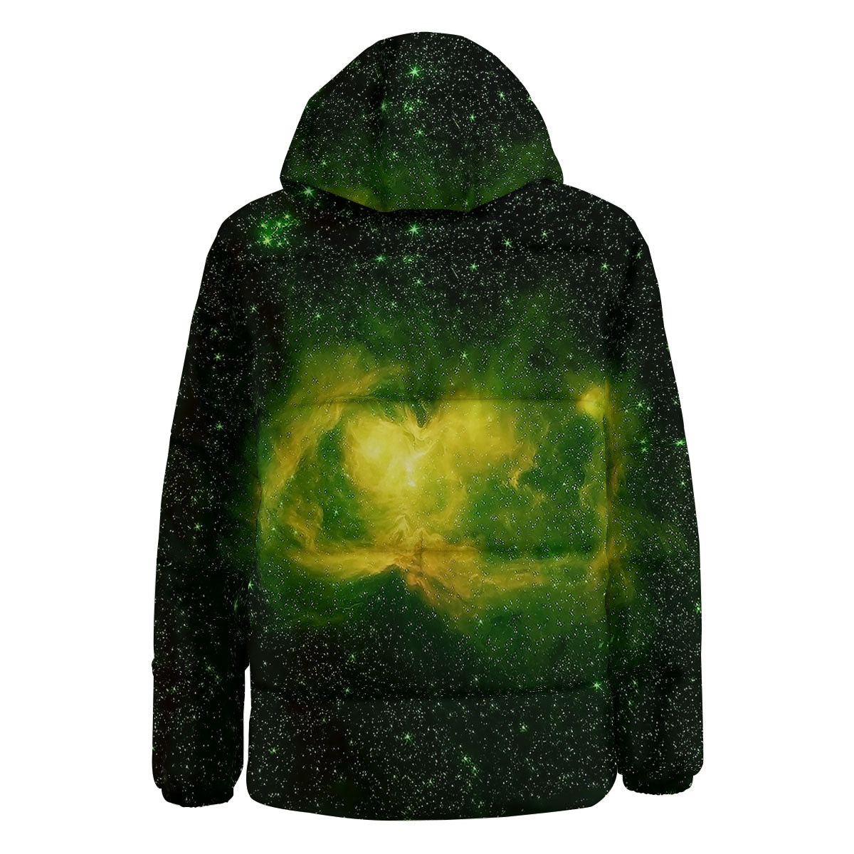 Galaxy Sparkle Green Print Down Jacket-grizzshop