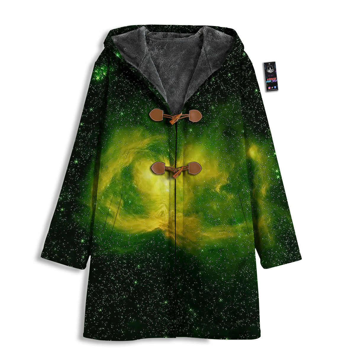 Galaxy Sparkle Green Print Men's Windbreaker Jacket-grizzshop