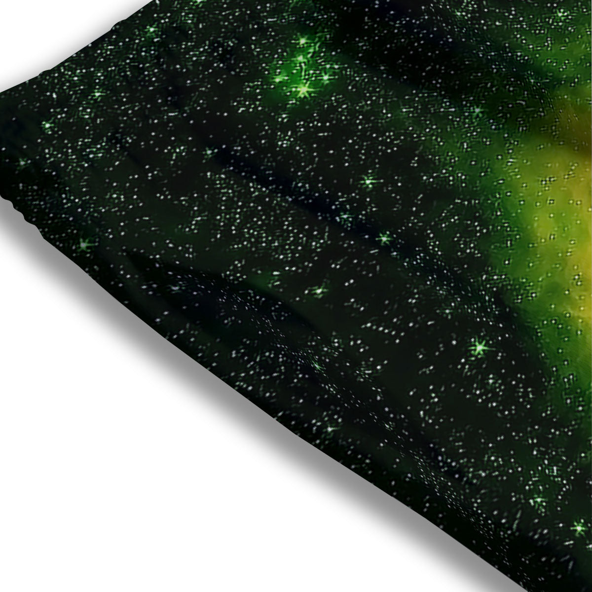 Galaxy Sparkle Green Print Mesh Shorts