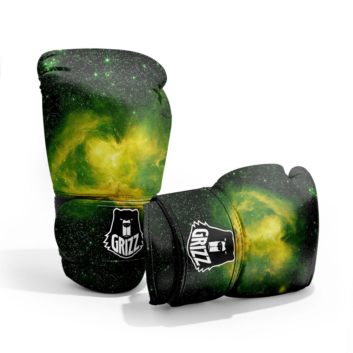 Galaxy Sparkle Green Print Pro Boxing Glove