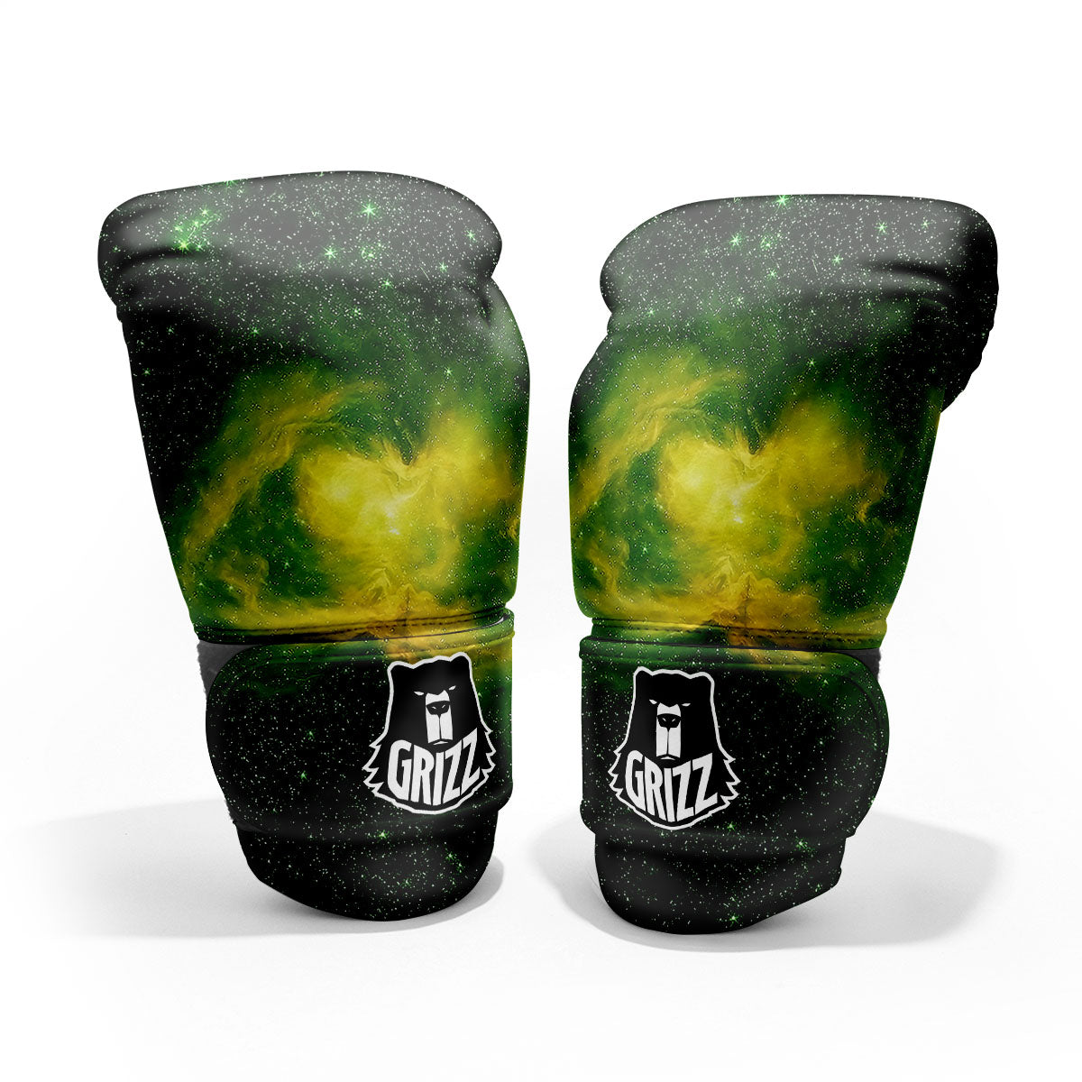 Galaxy Sparkle Green Print Pro Boxing Glove