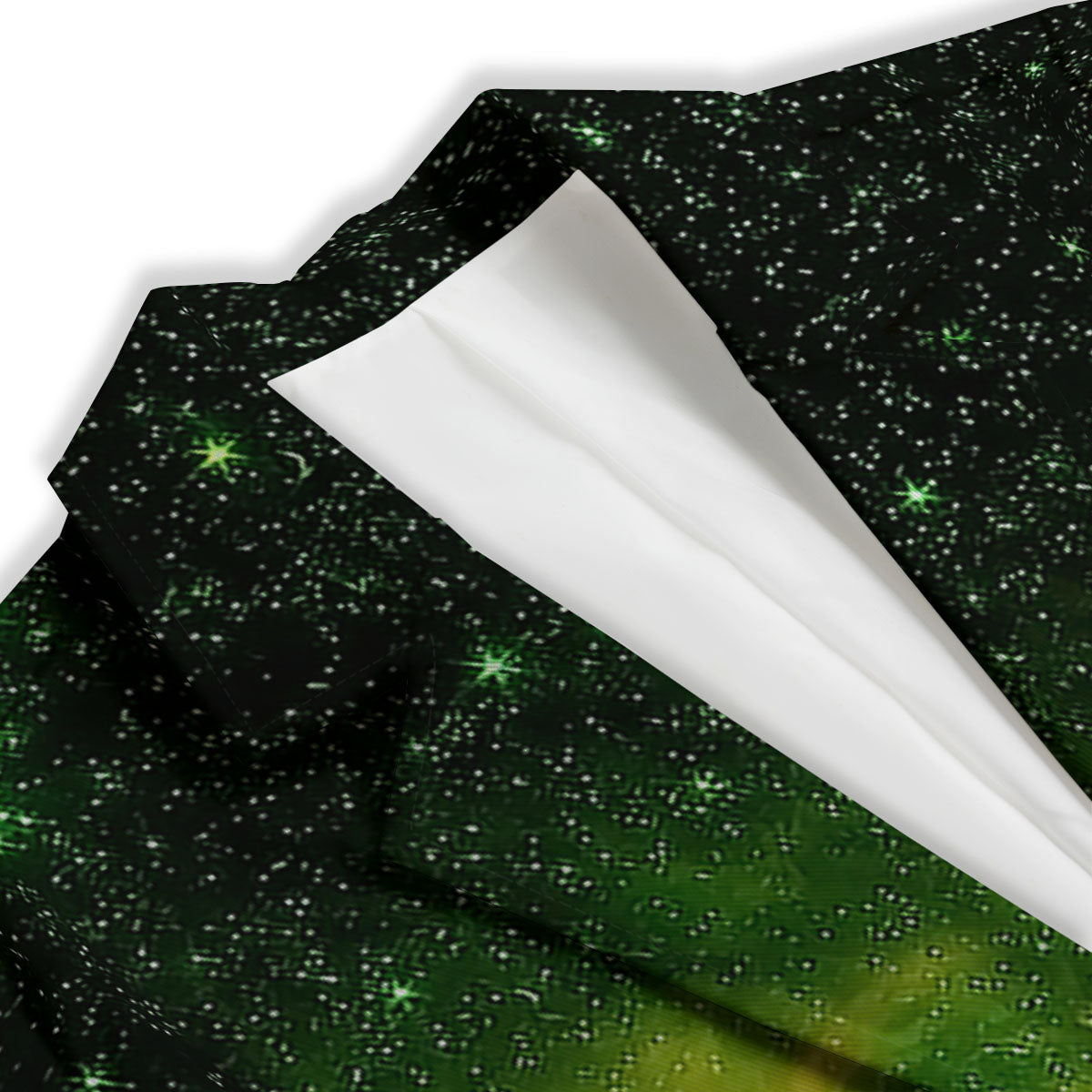 Galaxy Sparkle Green Print Women's Blazer-grizzshop