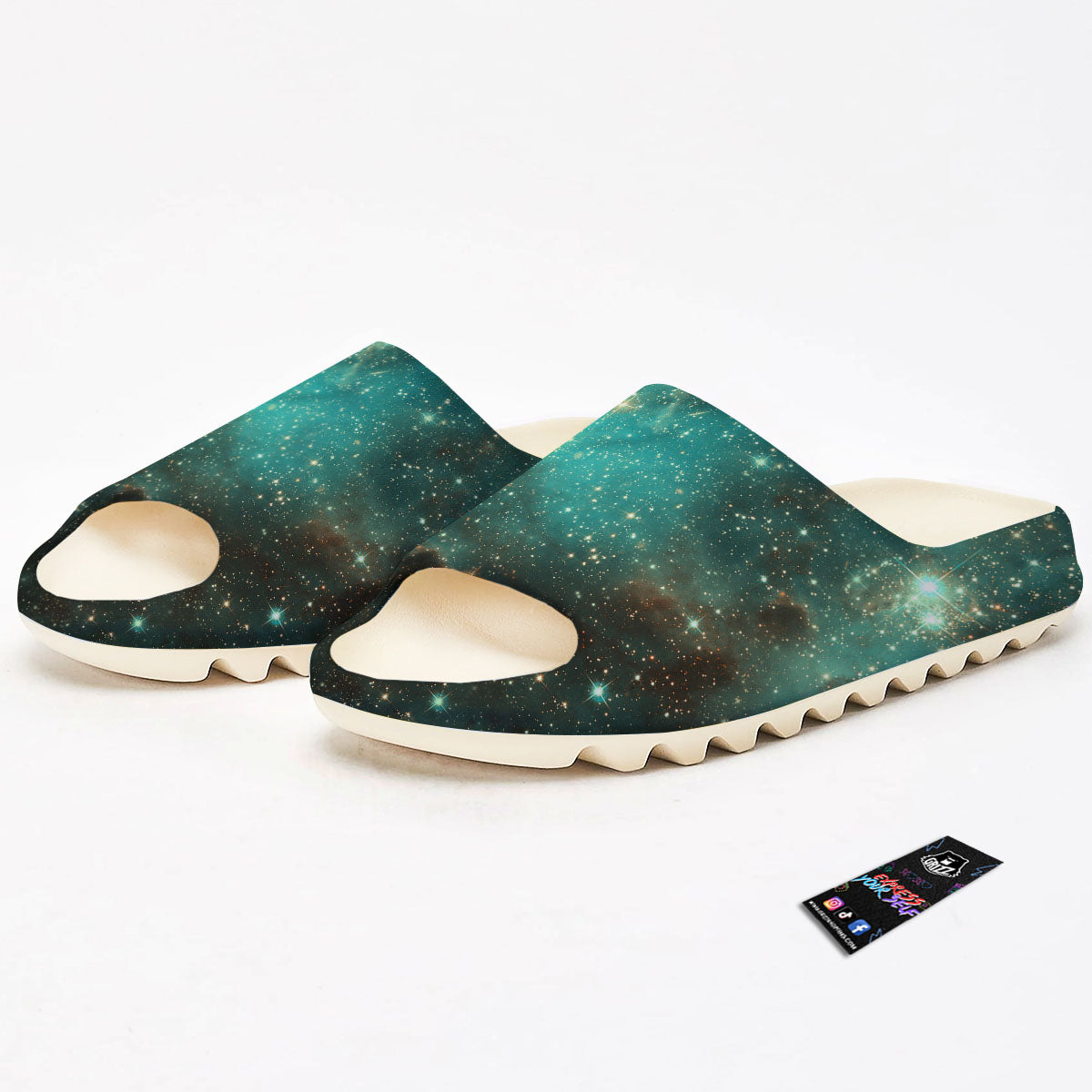 Galaxy Space Abstract Cloud Nebula Print Sandals-grizzshop
