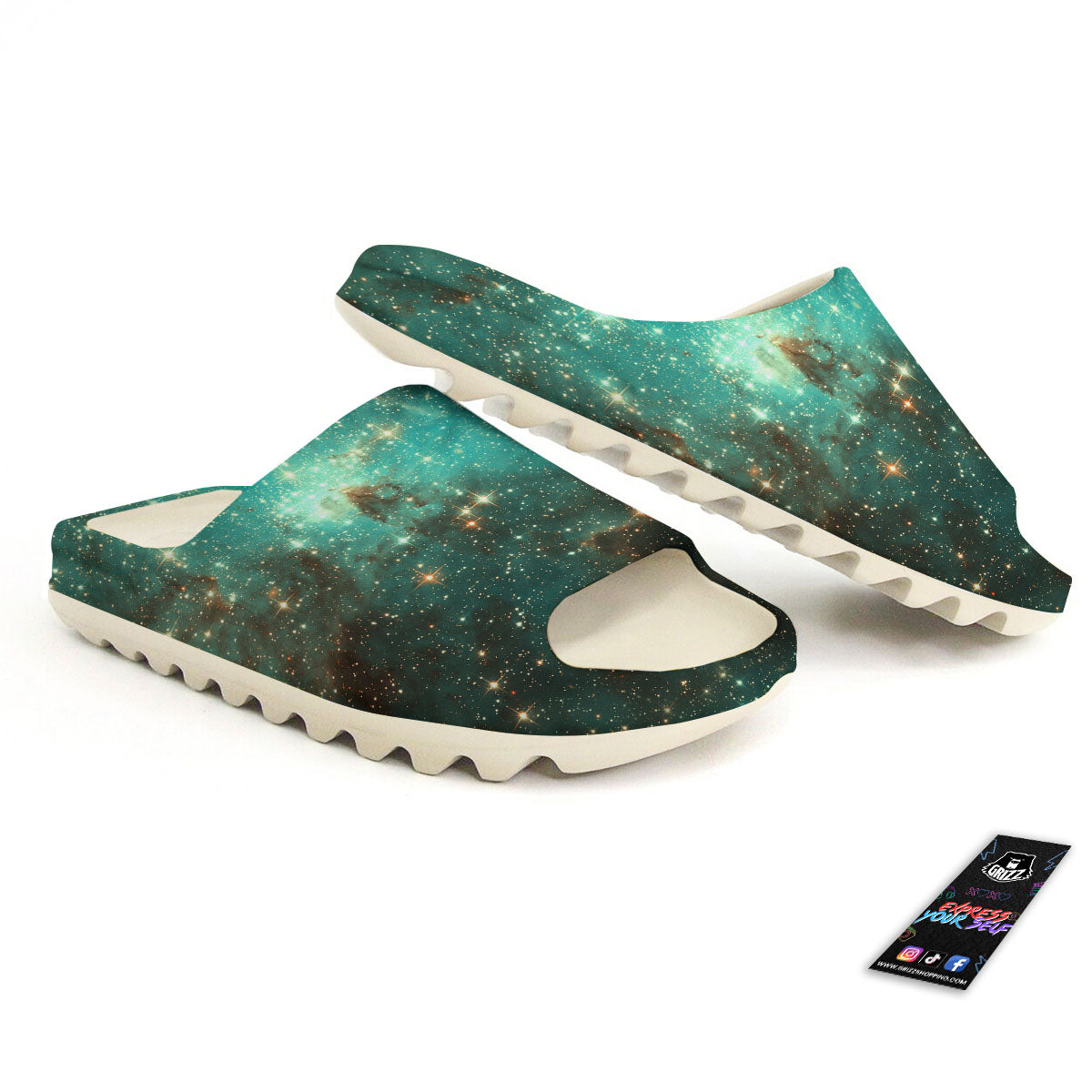 Galaxy Space Abstract Cloud Nebula Print Sandals-grizzshop