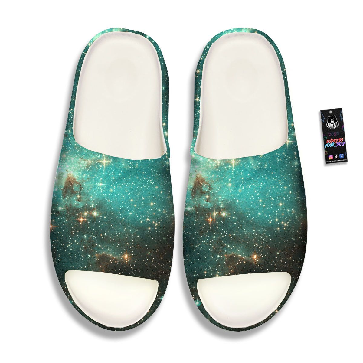 Galaxy Space Abstract Cloud Nebula Print Sandals-grizzshop