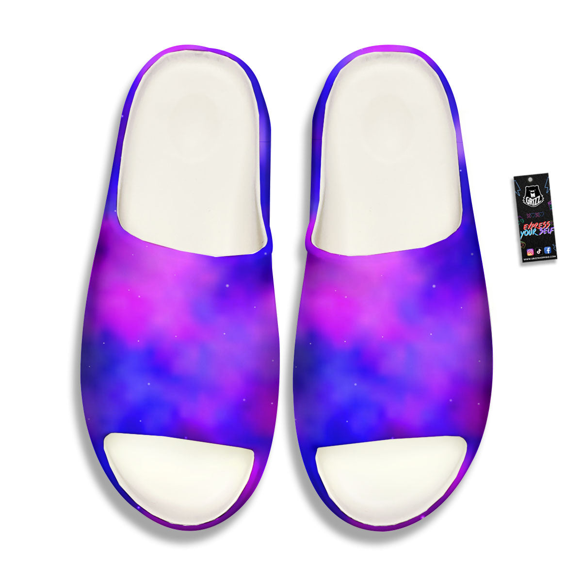 Galaxy Space Purple Nebula Cloud Print Sandals-grizzshop