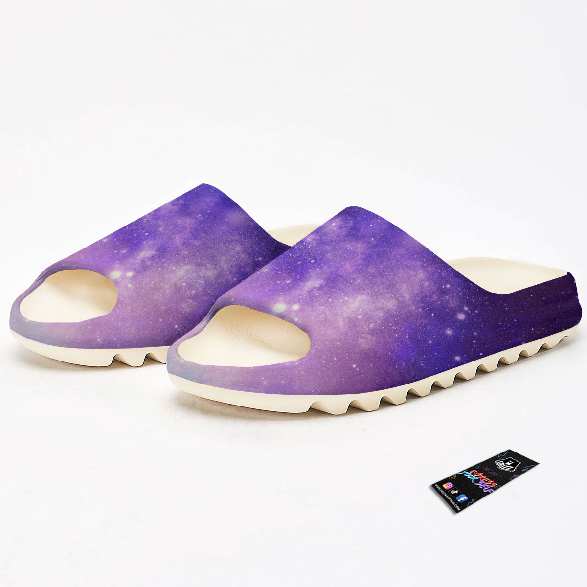Galaxy Space Purple Stardust Cloud Print Sandals-grizzshop