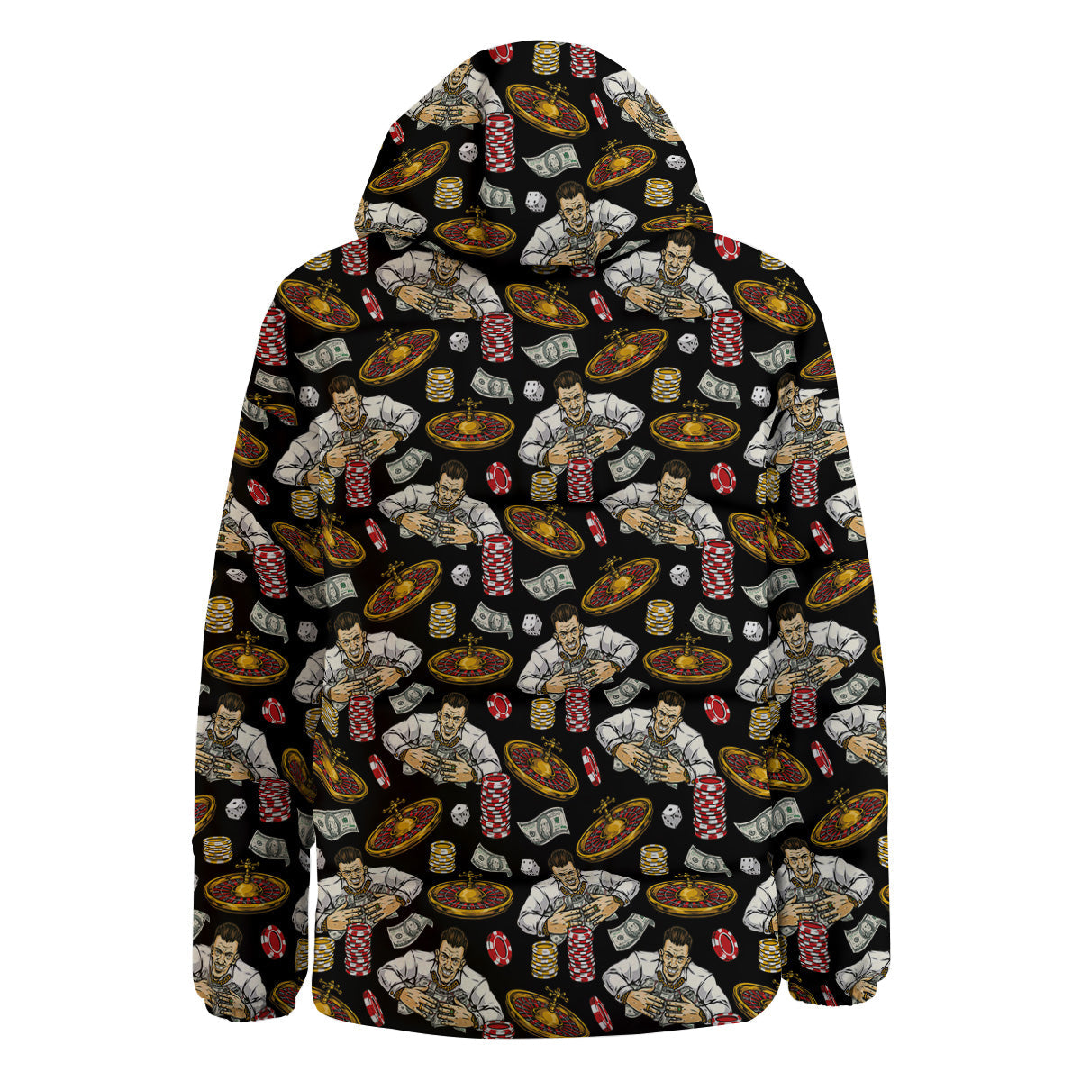 Gambling And Money Vintage Print Pattern Down Jacket-grizzshop
