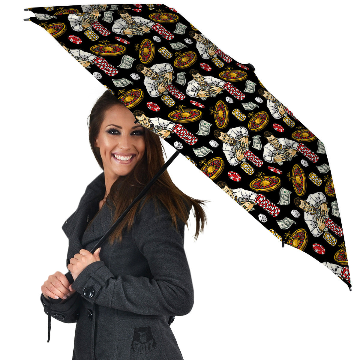Gambling And Money Vintage Print Pattern Umbrella-grizzshop