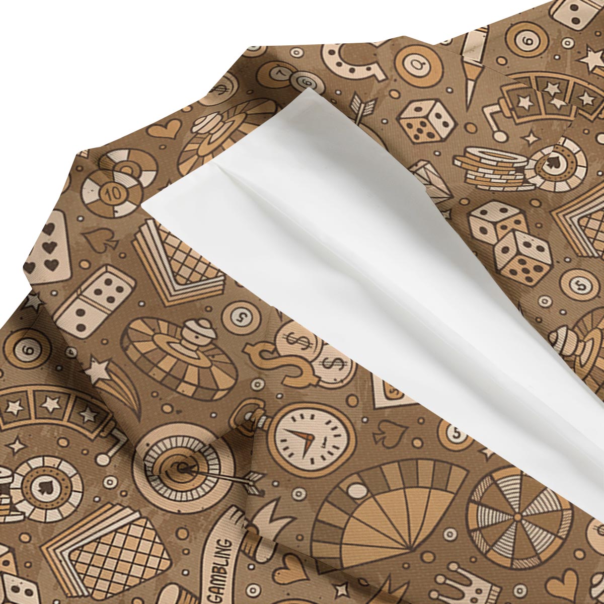 Gambling Poker Pattern Print Men's Blazer-grizzshop