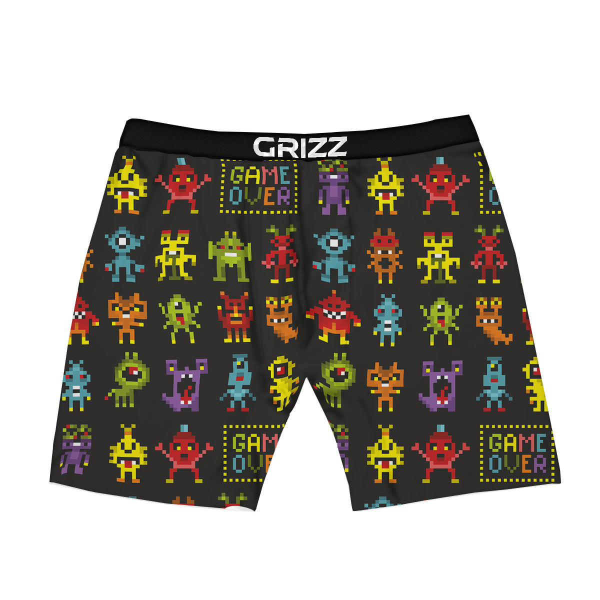Game Monsters 8-Bit Video Print Pattern Boxer Briefs-grizzshop