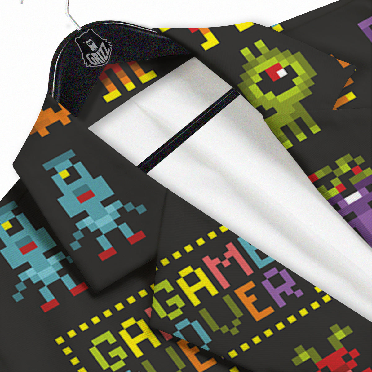 Game Monsters 8-Bit Video Print Pattern Men's Sport Coat-grizzshop