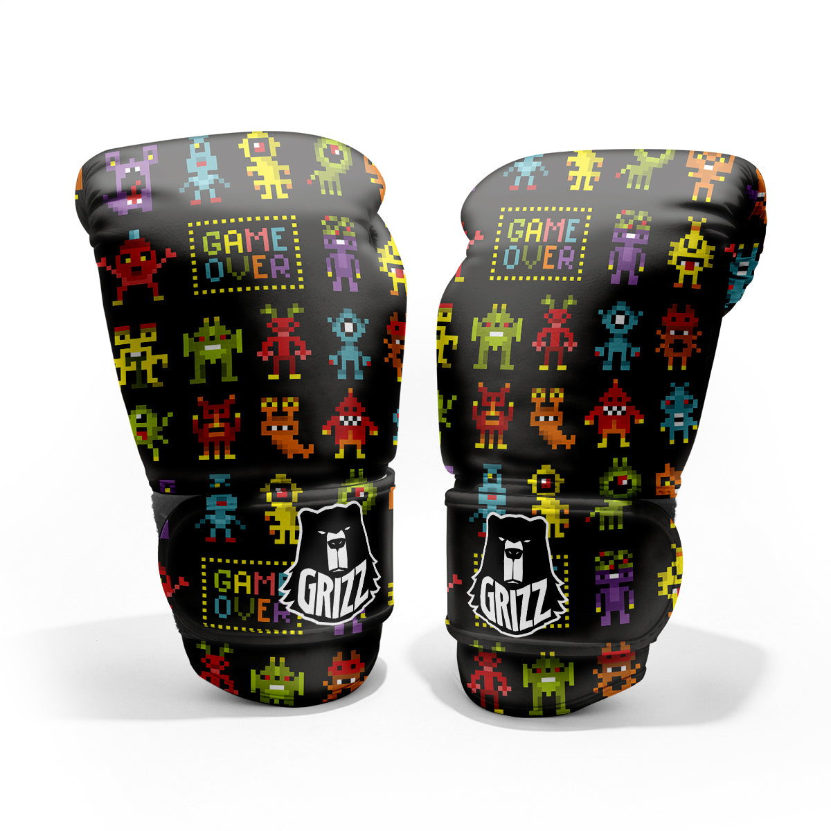 Game Monsters 8-Bit Video Print Pattern Pro Boxing Glove