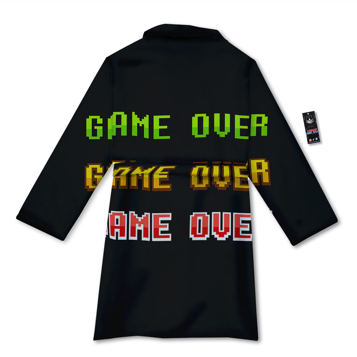 Game Over 8-Bit Print Bathrobe-grizzshop