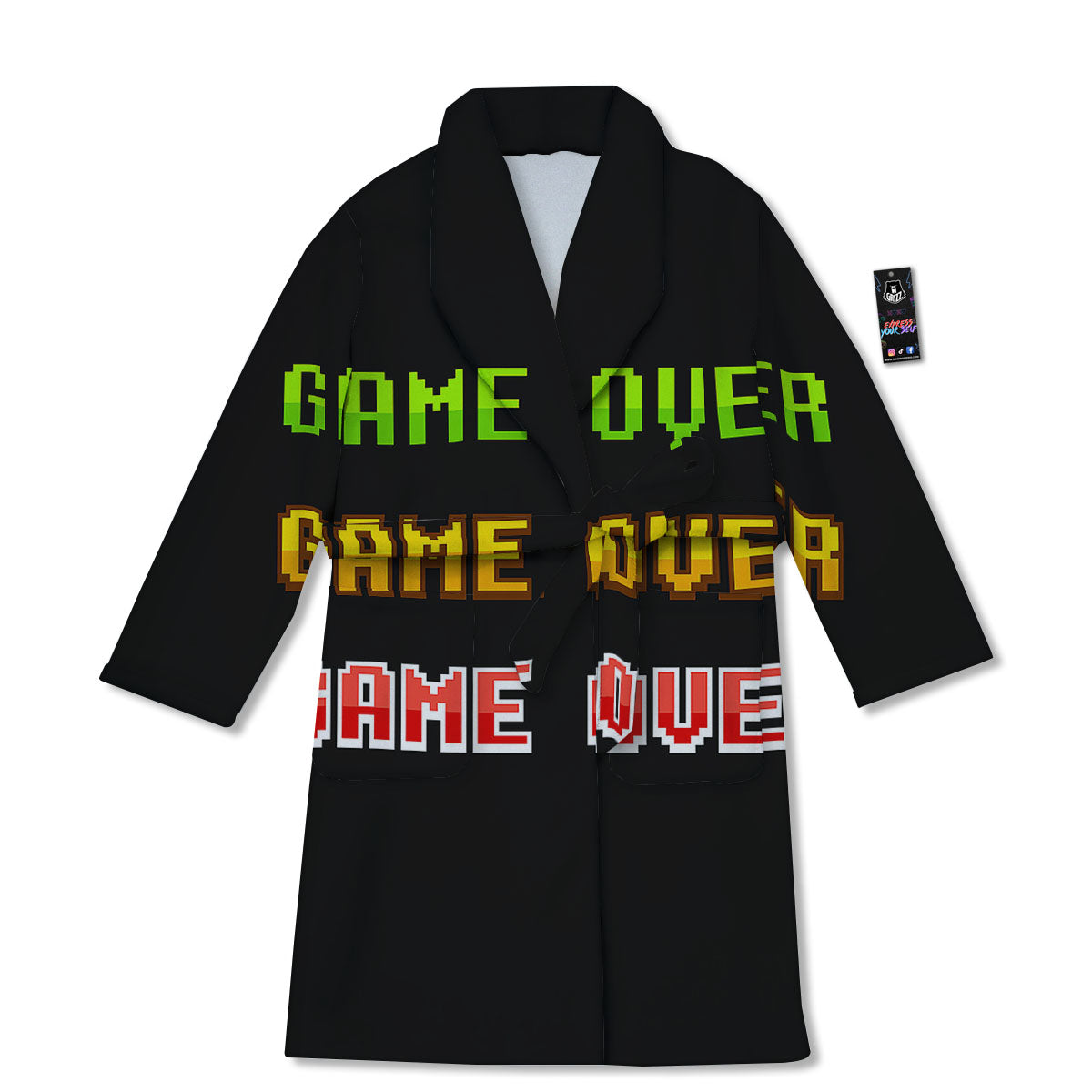Game Over 8-Bit Print Bathrobe-grizzshop