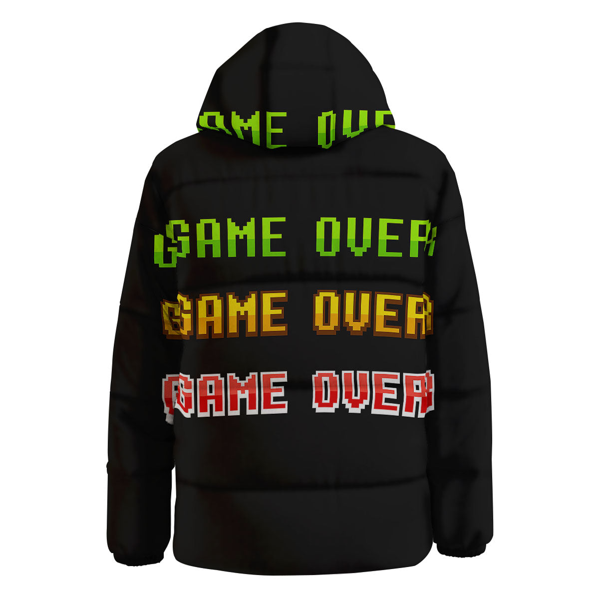 Game Over 8-Bit Print Down Jacket-grizzshop