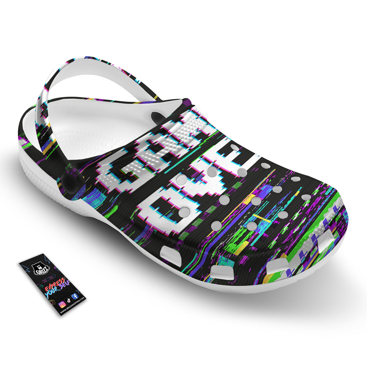 Game Over Text Glitch Effect Print Clog-grizzshop