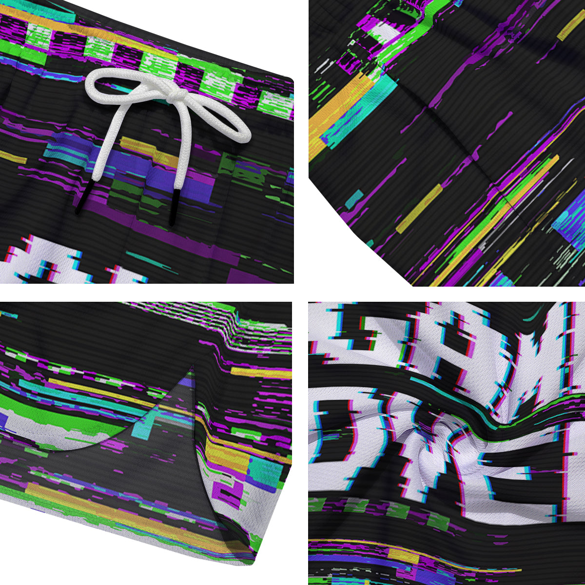 Game Over Text Glitch Effect Print Men's Running Shorts-grizzshop