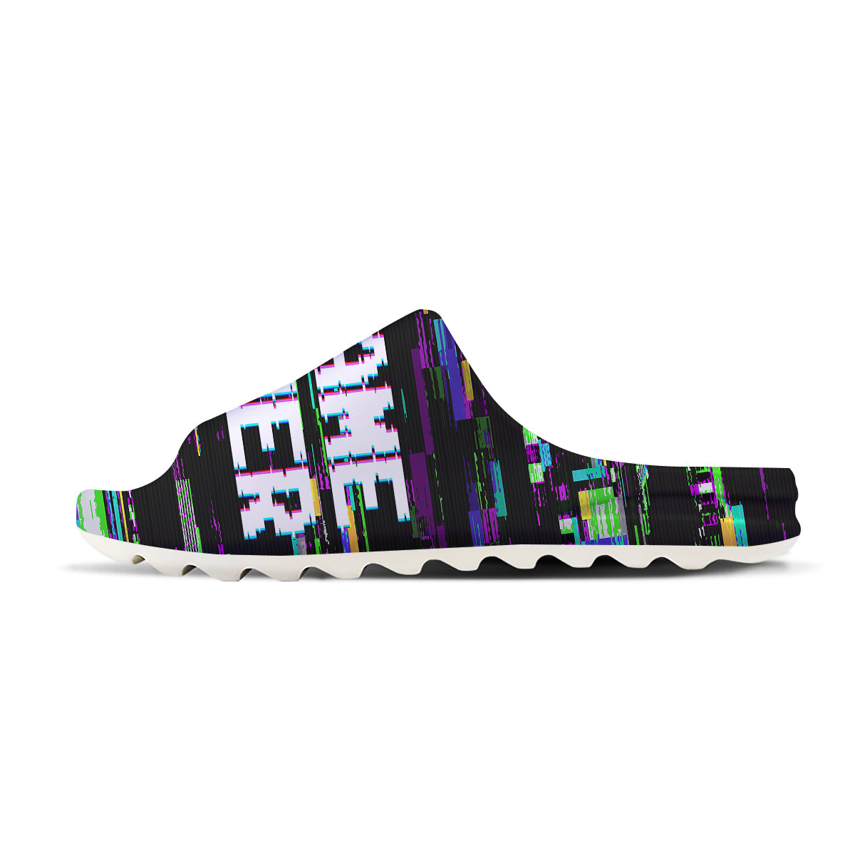 Game Over Text Glitch Effect Print Sandals-grizzshop