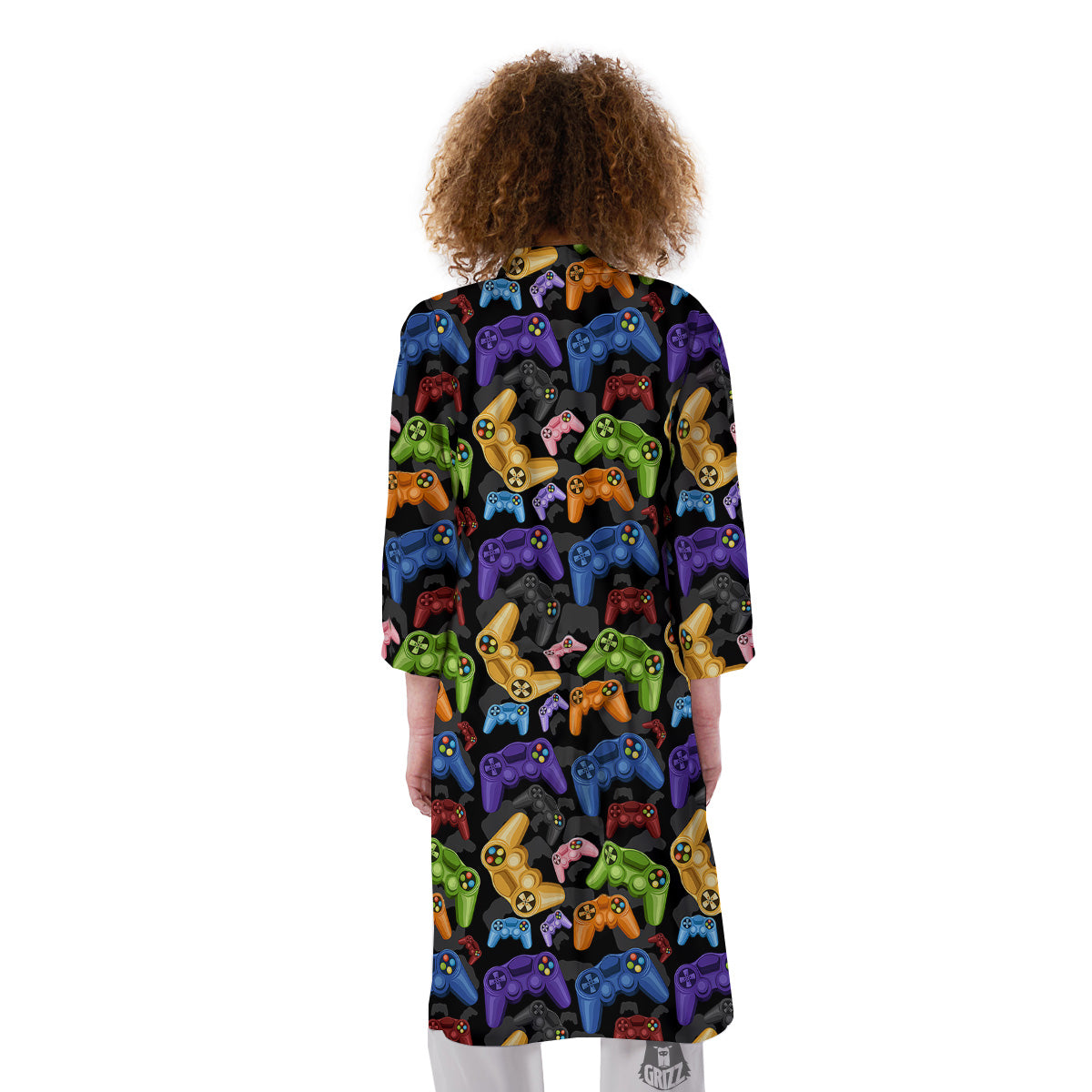 Game Pads Colorful Print Pattern Kimono-grizzshop