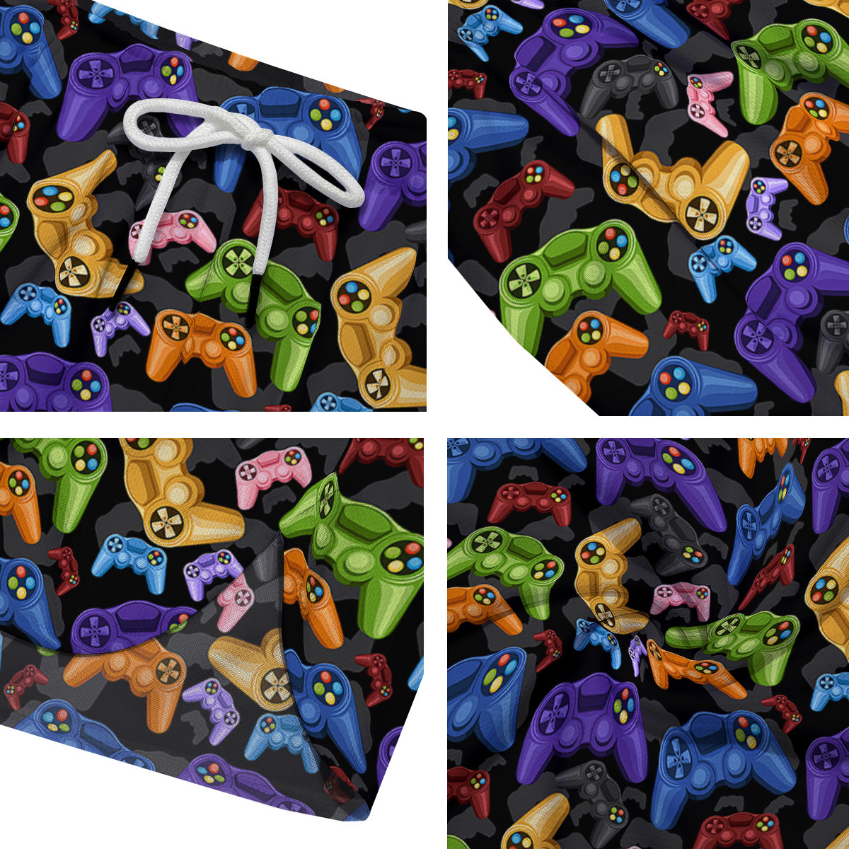 Game Pads Colorful Print Pattern Men's Running Shorts-grizzshop