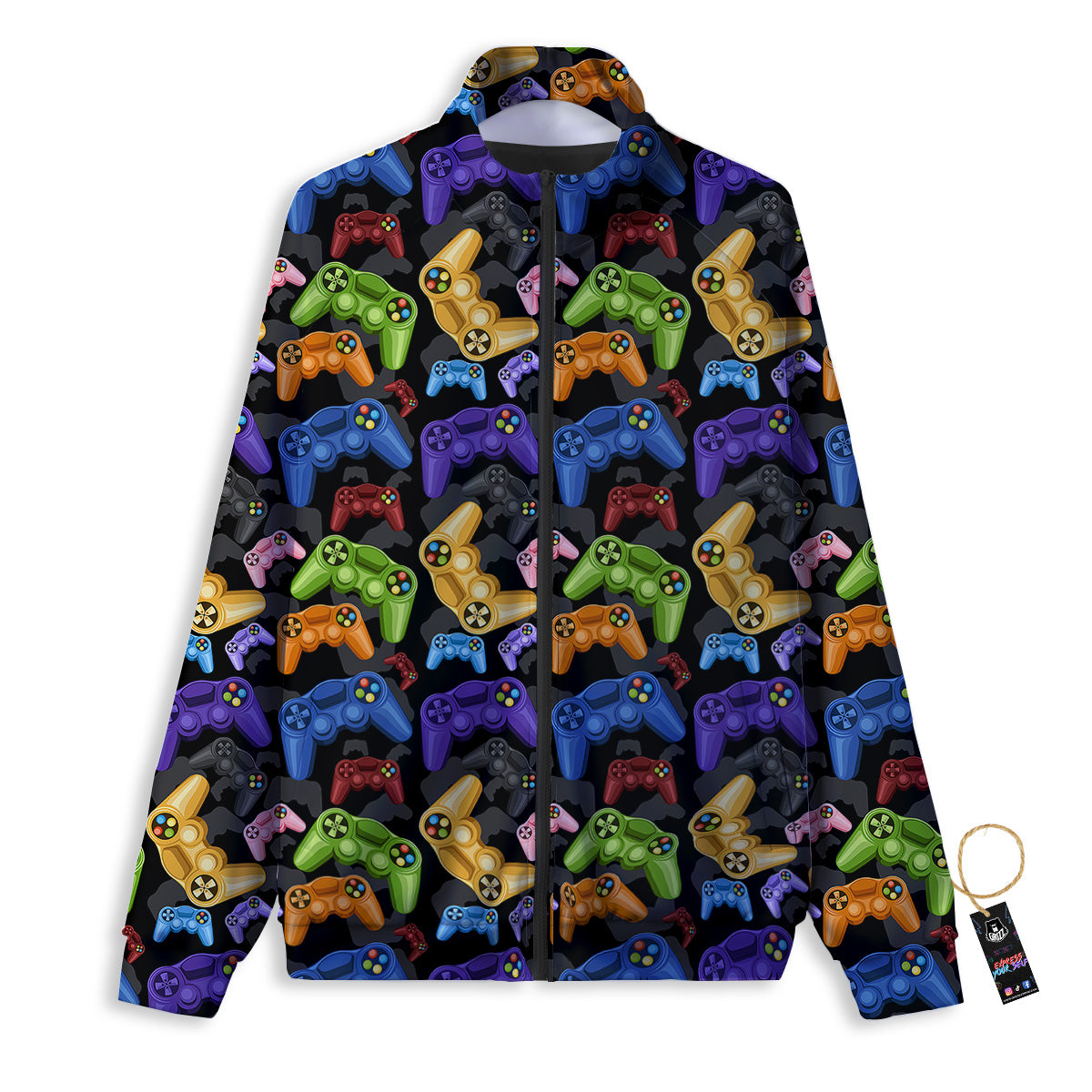Game Pads Colorful Print Pattern Track Jacket-grizzshop