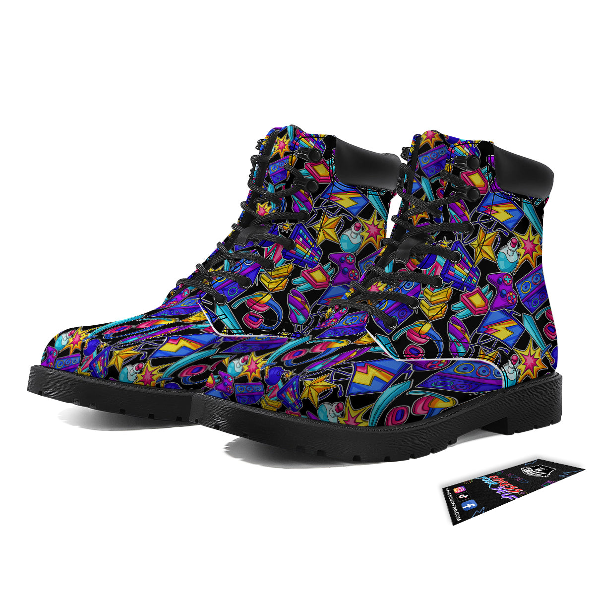 Gaming Items Colorful Print Pattern Boots-grizzshop