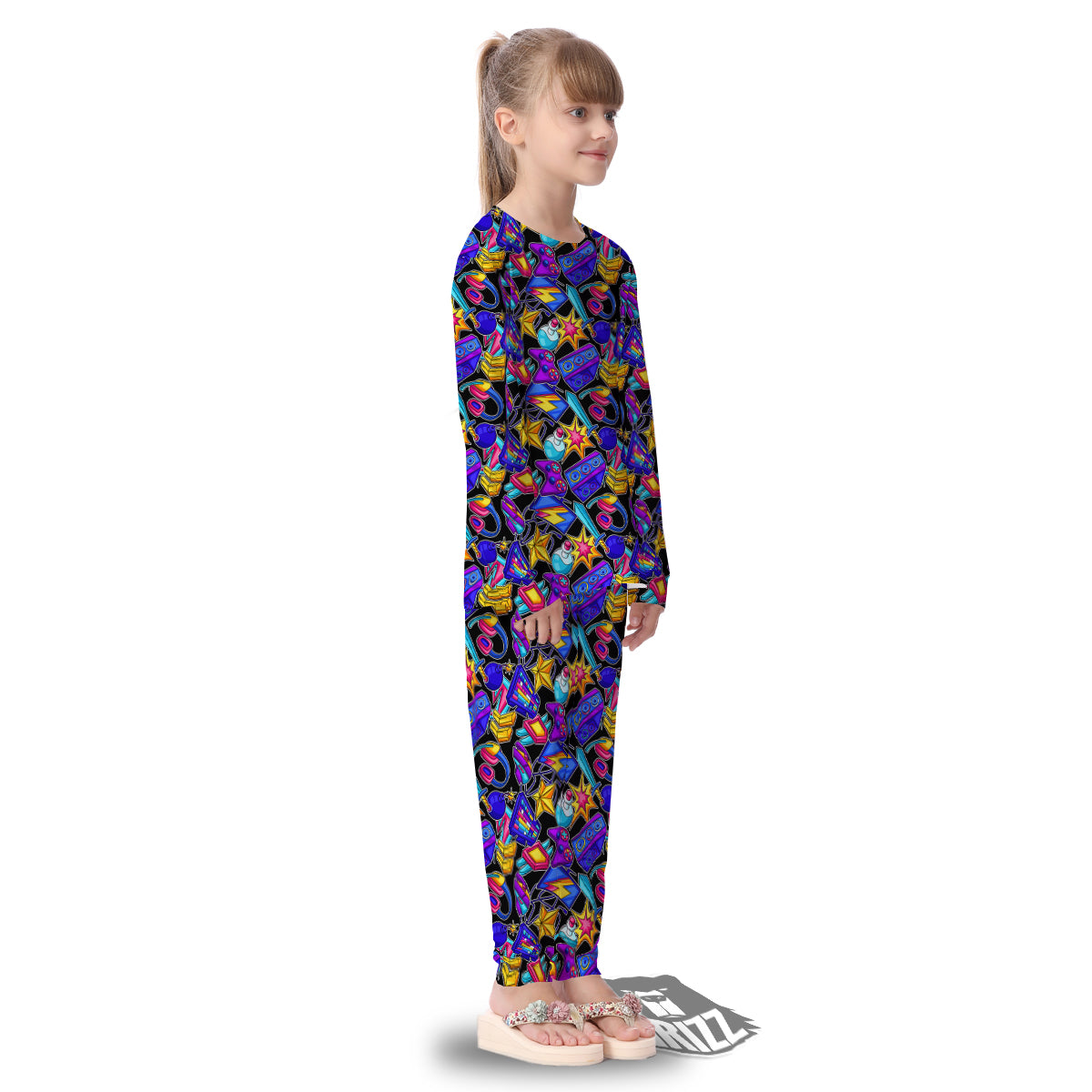 Gaming Items Colorful Print Pattern Kid's Pajamas-grizzshop