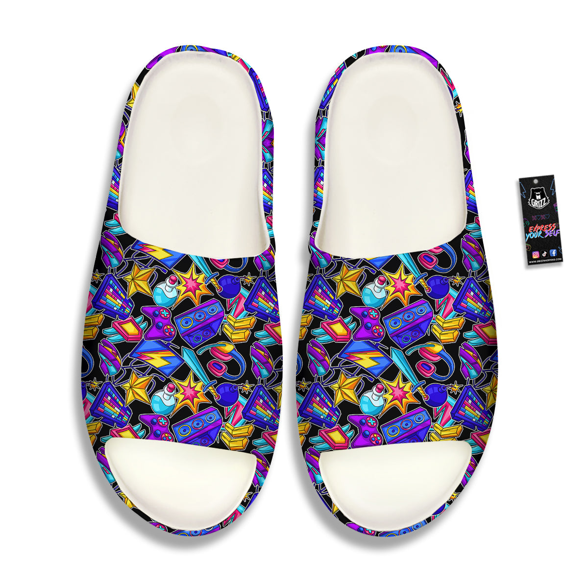 Gaming Items Colorful Print Pattern Sandals-grizzshop