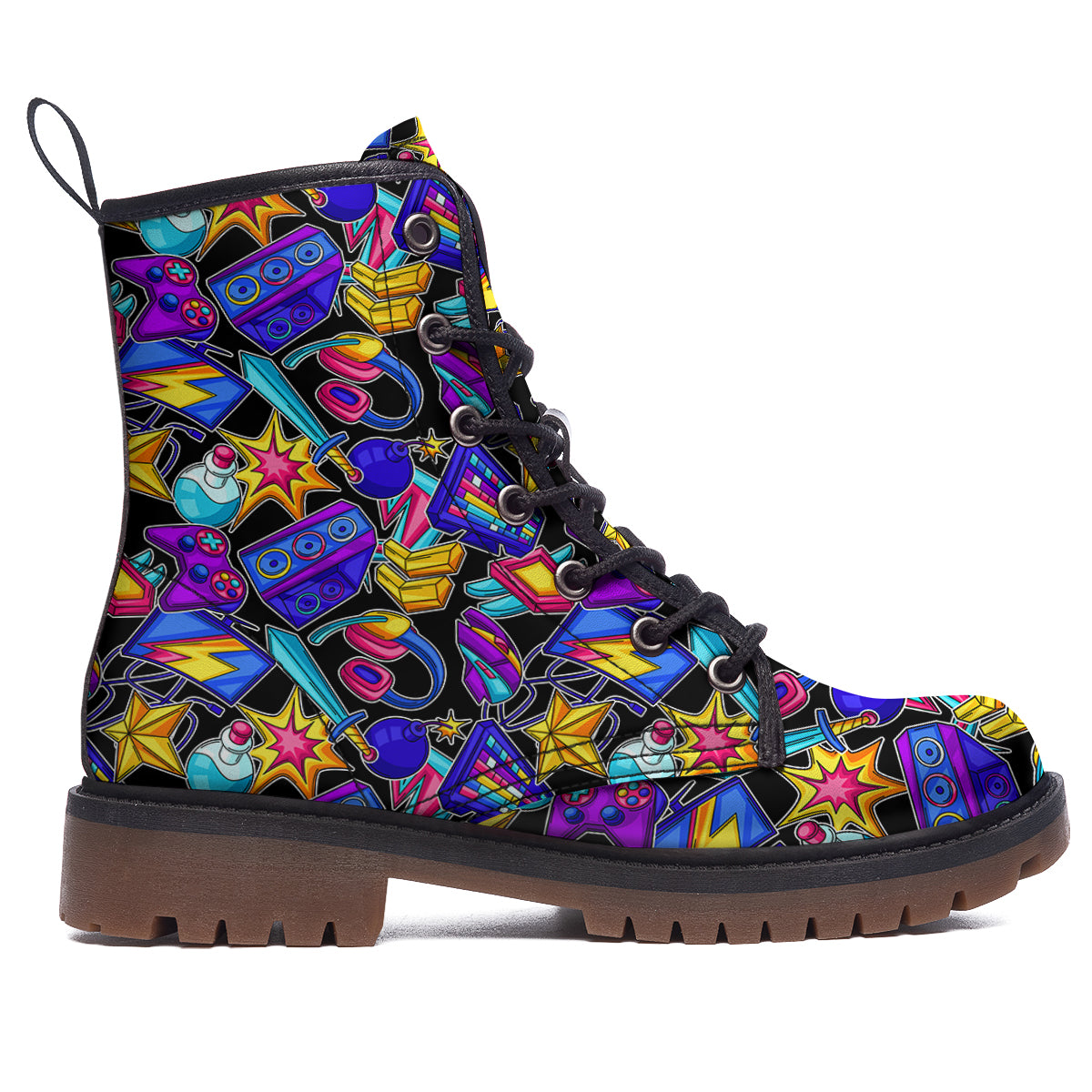 Gaming Items Colorful Print Pattern Work Boots-grizzshop
