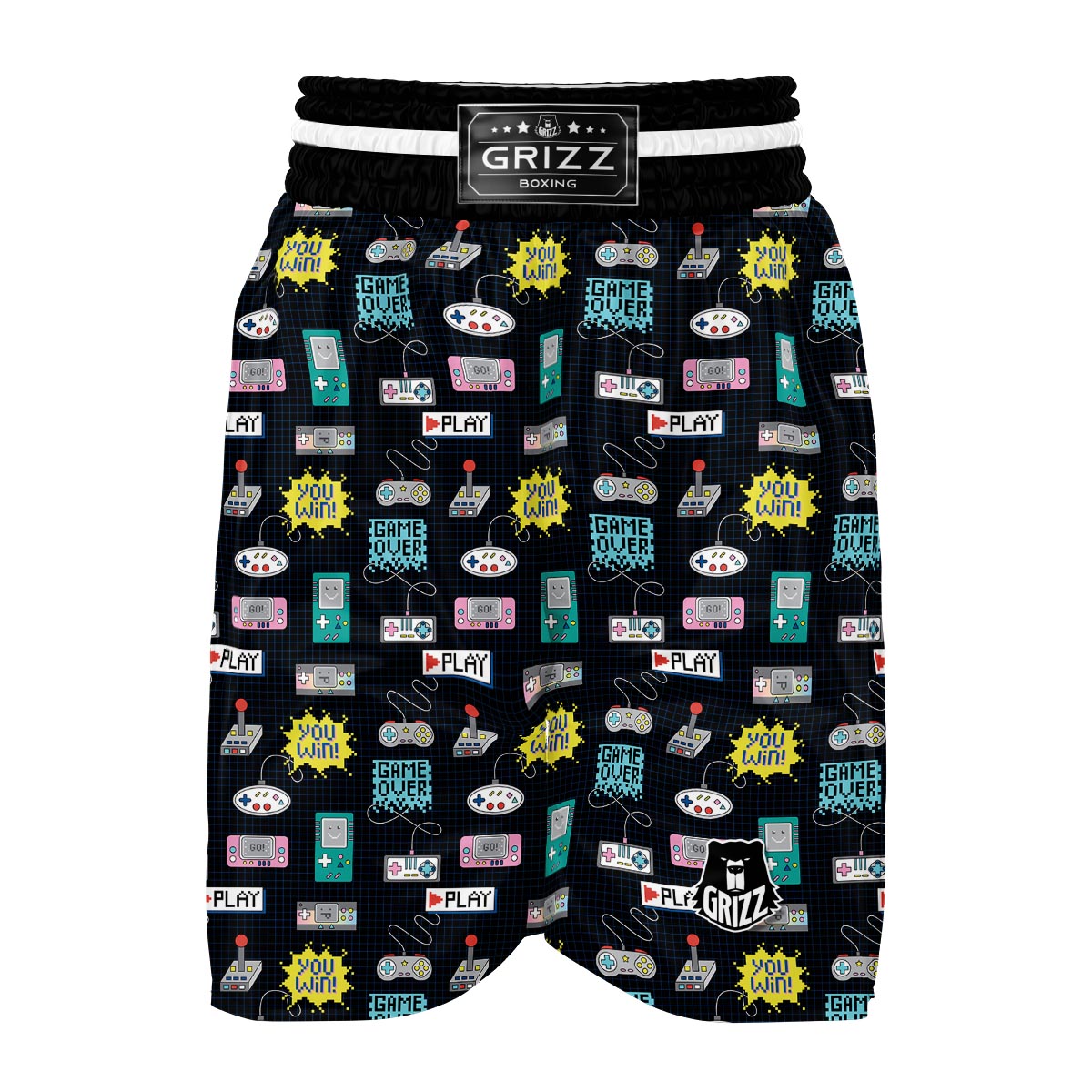 Gaming Print Pattern Boxing Shorts-grizzshop