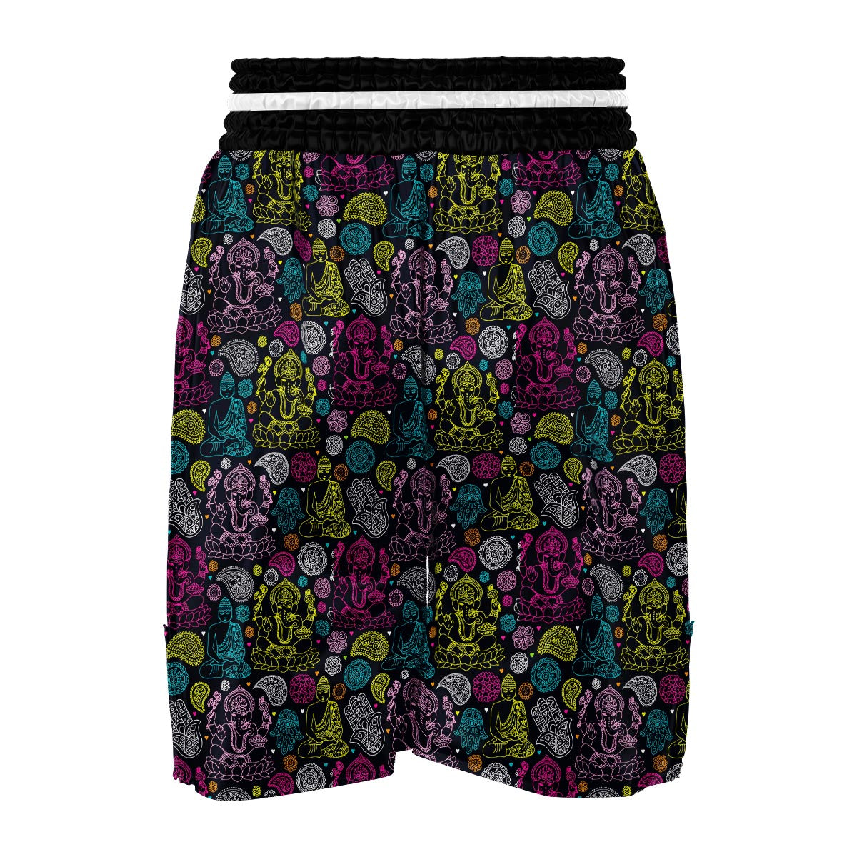 Ganesha Pattern Print Boxing Shorts-grizzshop
